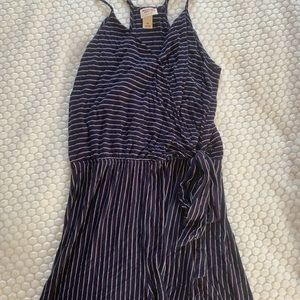 Red white and blue stripes romper